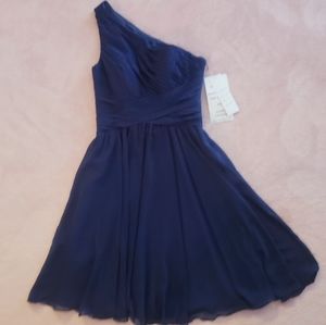 One shoulder dress Navy (Bridesmaid or Prom).